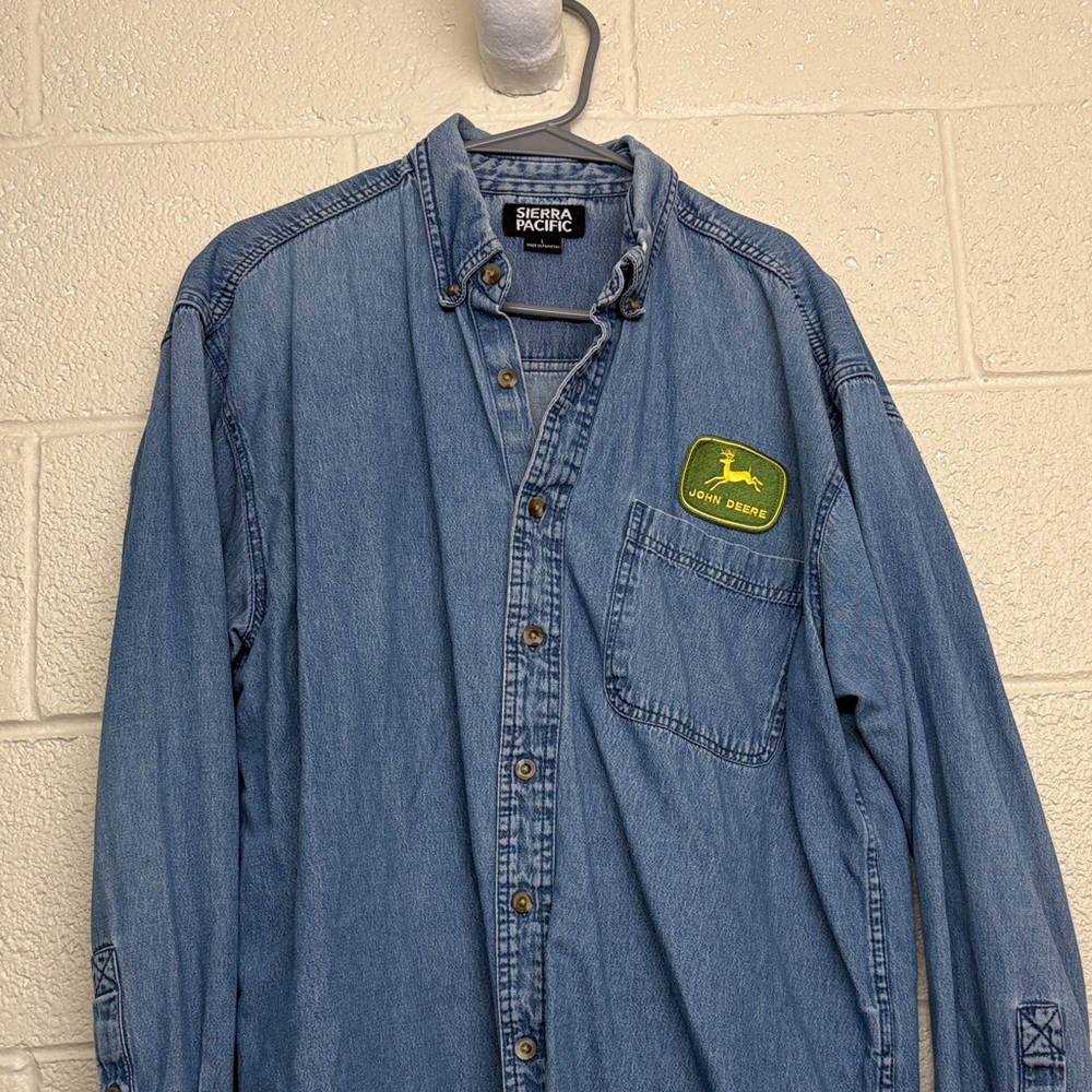 John Deere Blue Button-Up Shirt